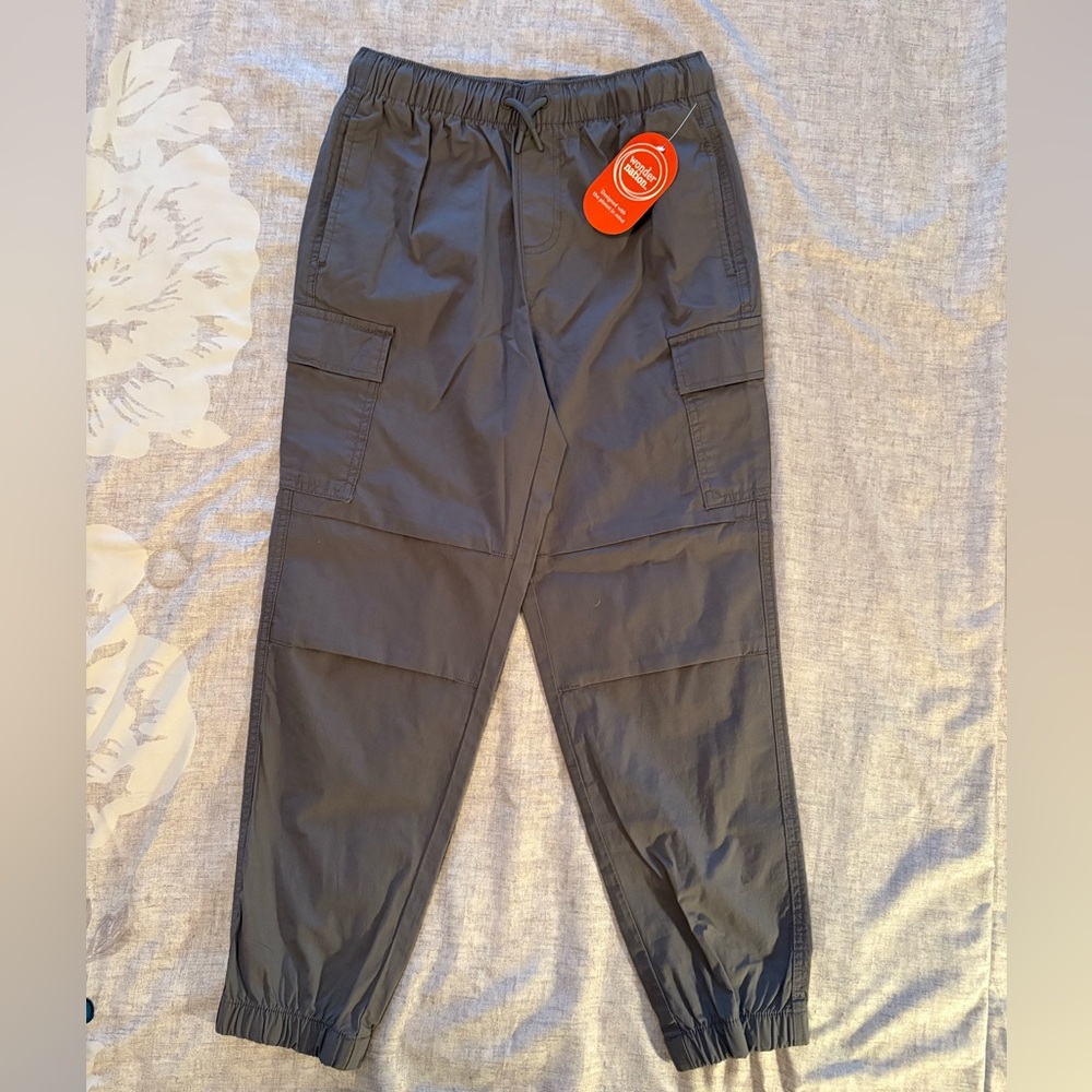 Wonder Nation Gray Casual Joggers with Elastic Cuffs